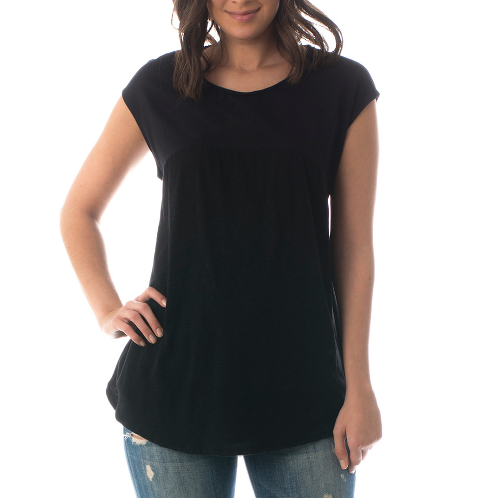 MAJAMAS black maternity nursing flowy shirt top